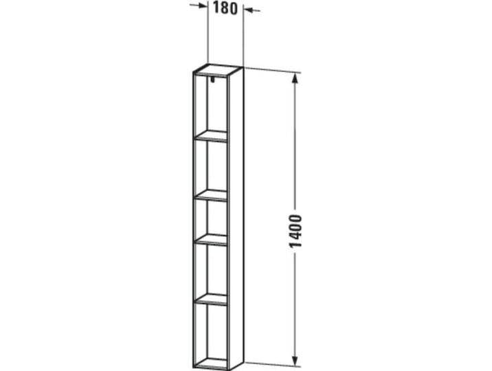 Duravit, Badezimmerregal, Regalelement L-CUBE 180x180x1400mm amerikanisch nussbaum von DURAVIT