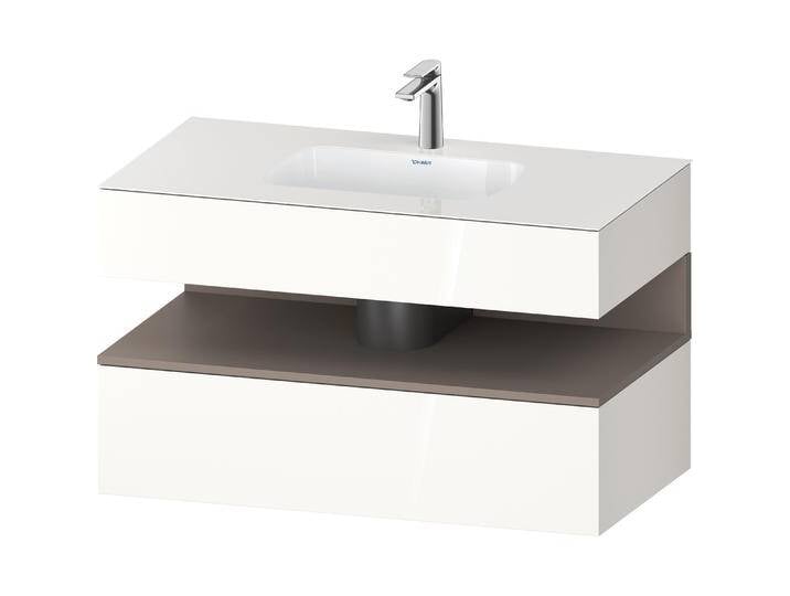 Duravit, Badmöbelset, Qatego Einbauwaschtisch mit Konsolenwaschtischunterbau, 1000x550x600mm, Nische Basalt Matt Duravit, Badmöbelset, Qatego Einbauwaschtisch mit Konsolenwaschtischunterbau, 1000x550x600mm, Nische Basalt Matt von DURAVIT