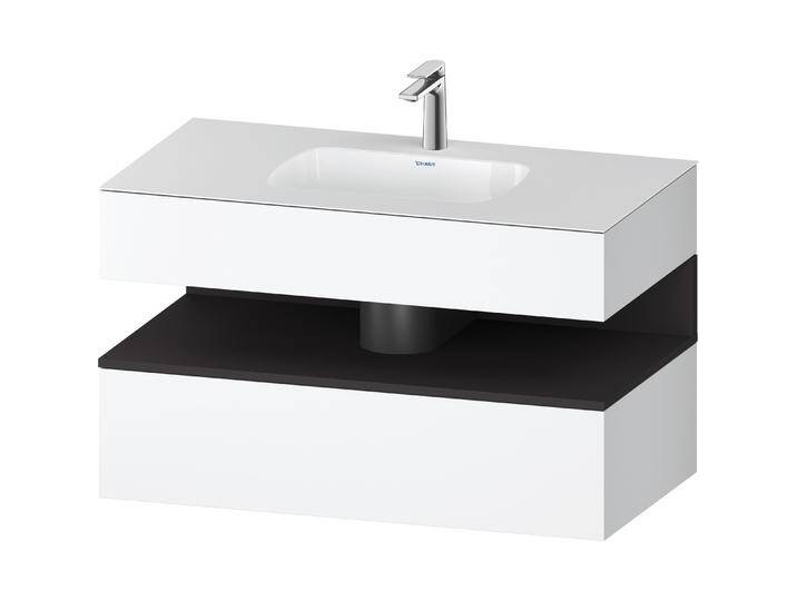 Duravit, Badmöbelset, Qatego Einbauwaschtisch mit Konsolenwaschtischunterbau, 1000x550x600mm, Nische Graphit Super von DURAVIT