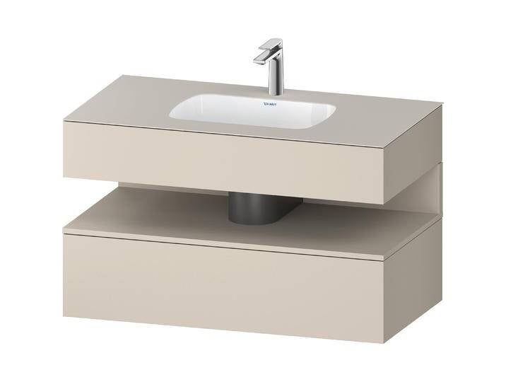 Duravit, Badmöbelset, Qatego Einbauwaschtisch mit Konsolenwaschtischunterbau, 1000x550x600mm, Nische Taupe Superma von DURAVIT
