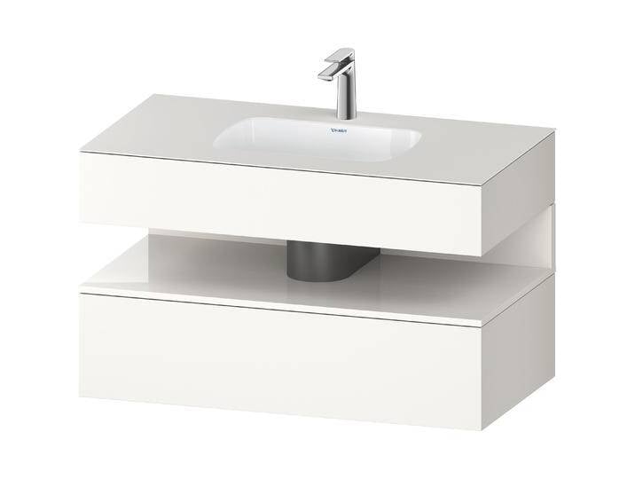Duravit, Badmöbelset, Qatego Einbauwaschtisch mit Konsolenwaschtischunterbau, 1000x550x600mm, Nische Weiss Hochgla von DURAVIT
