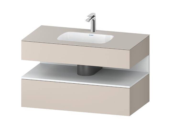 Duravit, Badmöbelset, Qatego Einbauwaschtisch mit Konsolenwaschtischunterbau, 1000x550x600mm, Nische Weiss Matt Duravit, Badmöbelset, Qatego Einbauwaschtisch mit Konsolenwaschtischunterbau, 1000x550x600mm, Nische Weiss Matt von DURAVIT