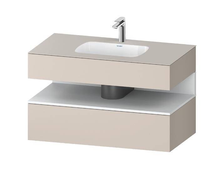 Duravit, Badmöbelset, Qatego Einbauwaschtisch mit Konsolenwaschtischunterbau, 1000x550x600mm, Nische Weiss Matt von DURAVIT
