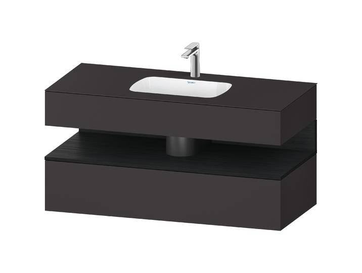 Duravit, Badmöbelset, Qatego Einbauwaschtisch mit Konsolenwaschtischunterbau, 1200x550x600mm, Nische Eiche Schwarz von DURAVIT