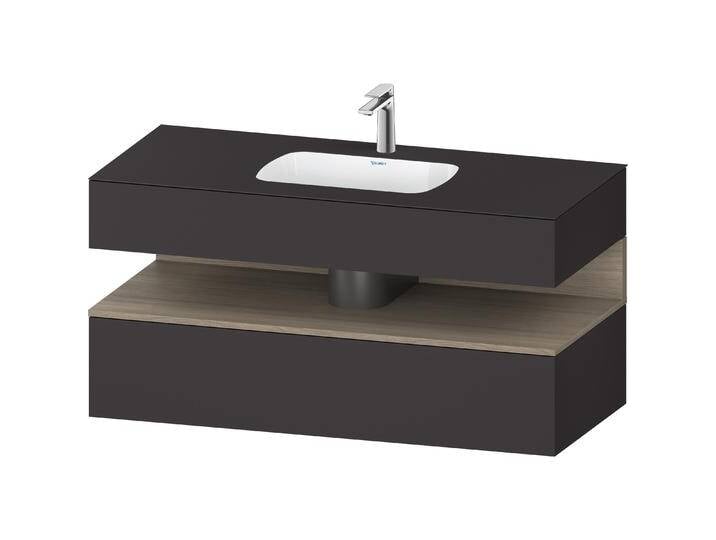 Duravit, Badmöbelset, Qatego Einbauwaschtisch mit Konsolenwaschtischunterbau, 1200x550x600mm, Nische Eiche Terra von DURAVIT