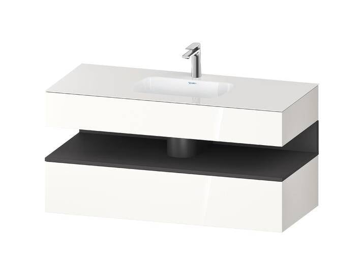 Duravit, Badmöbelset, Qatego Einbauwaschtisch mit Konsolenwaschtischunterbau, 1200x550x600mm, Nische Graphit Matt von DURAVIT