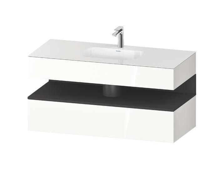 Duravit, Badmöbelset, Qatego Einbauwaschtisch mit Konsolenwaschtischunterbau, 1200x550x600mm, Nische Graphit Super von DURAVIT