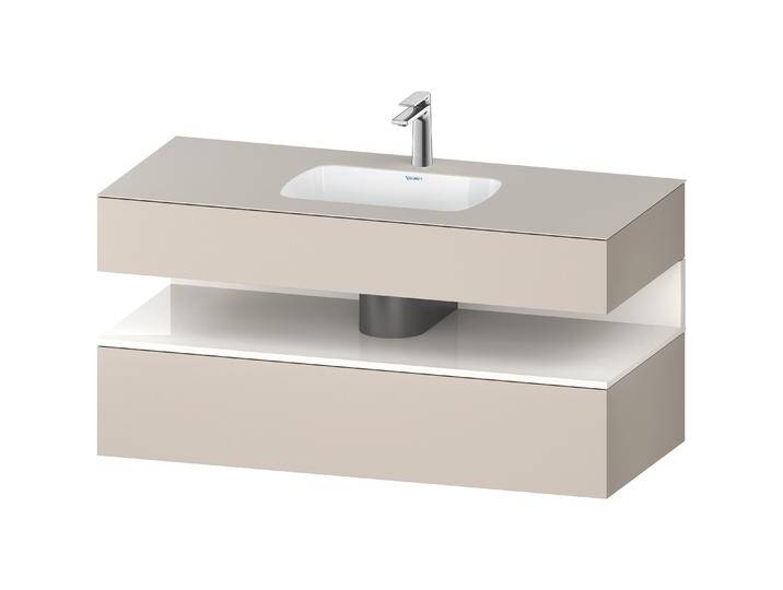 Duravit, Badmöbelset, Qatego Einbauwaschtisch mit Konsolenwaschtischunterbau, 1200x550x600mm, Nische Weiss Hochgla von DURAVIT