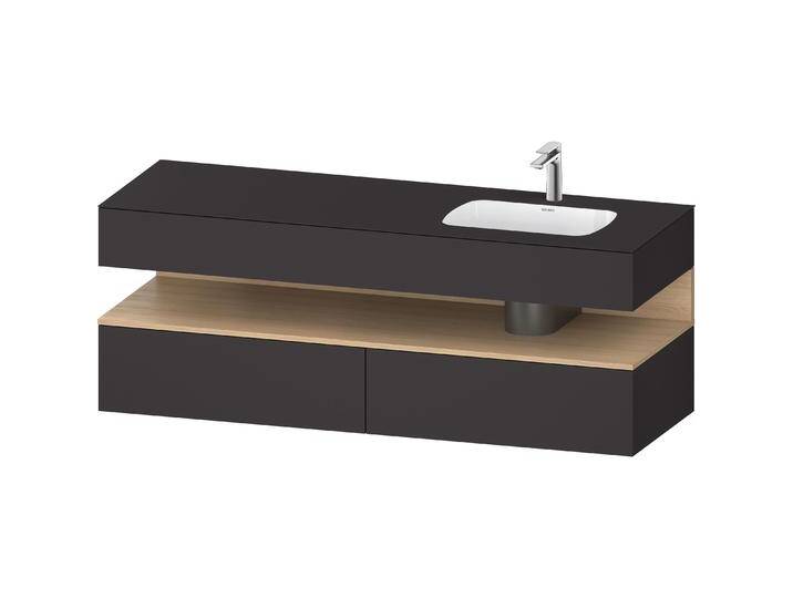 Duravit, Badmöbelset, Qatego Einbauwaschtisch mit Konsolenwaschtischunterbau, 1600x550x600mm, Nische Eiche Natur von DURAVIT