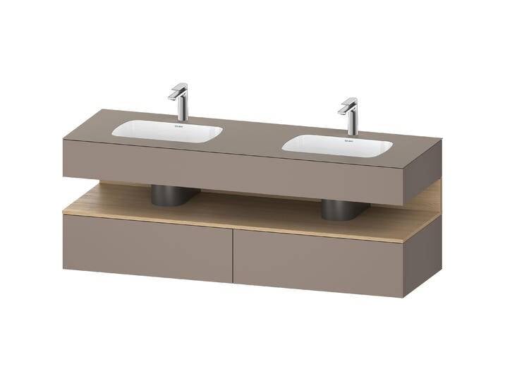 Duravit, Badmöbelset, Qatego Einbauwaschtisch mit Konsolenwaschtischunterbau, 1600x550x600mm, Nische Eiche Natur von DURAVIT