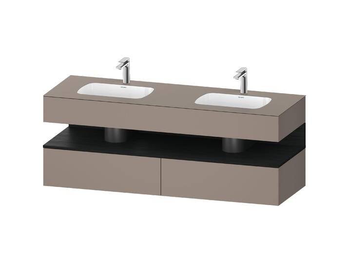 Duravit, Badmöbelset, Qatego Einbauwaschtisch mit Konsolenwaschtischunterbau, 1600x550x600mm, Nische Eiche Schwarz von DURAVIT