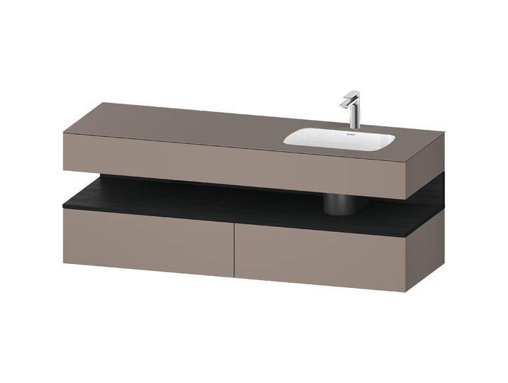 Duravit, Badmöbelset, Qatego Einbauwaschtisch mit Konsolenwaschtischunterbau, 1600x550x600mm, Nische Eiche Schwarz von DURAVIT
