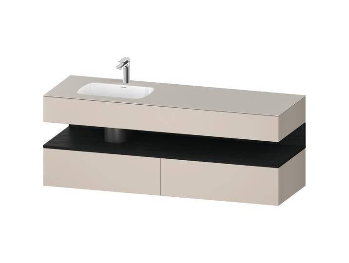 Duravit, Badmöbelset, Qatego Einbauwaschtisch mit Konsolenwaschtischunterbau, 1600x550x600mm, Nische Eiche Schwarz von DURAVIT