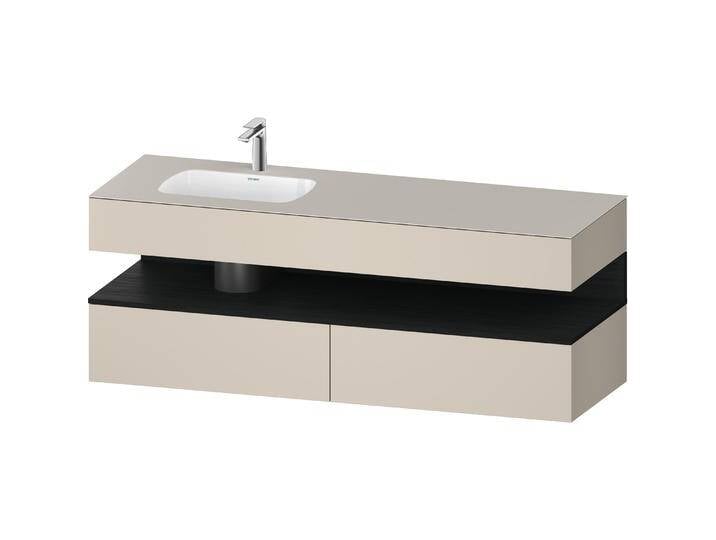 Duravit, Badmöbelset, Qatego Einbauwaschtisch mit Konsolenwaschtischunterbau, 1600x550x600mm, Nische Eiche Schwarz von DURAVIT