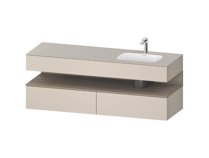 Duravit, Badmöbelset, Qatego Einbauwaschtisch mit Konsolenwaschtischunterbau, 1600x550x600mm, Nische Eiche Terra von DURAVIT