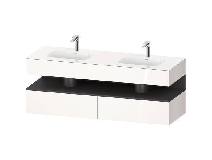 Duravit, Badmöbelset, Qatego Einbauwaschtisch mit Konsolenwaschtischunterbau, 1600x550x600mm, Nische Graphit Matt von DURAVIT