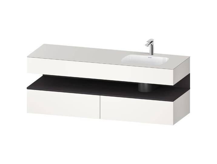 Duravit, Badmöbelset, Qatego Einbauwaschtisch mit Konsolenwaschtischunterbau, 1600x550x600mm, Nische Graphit Super von DURAVIT