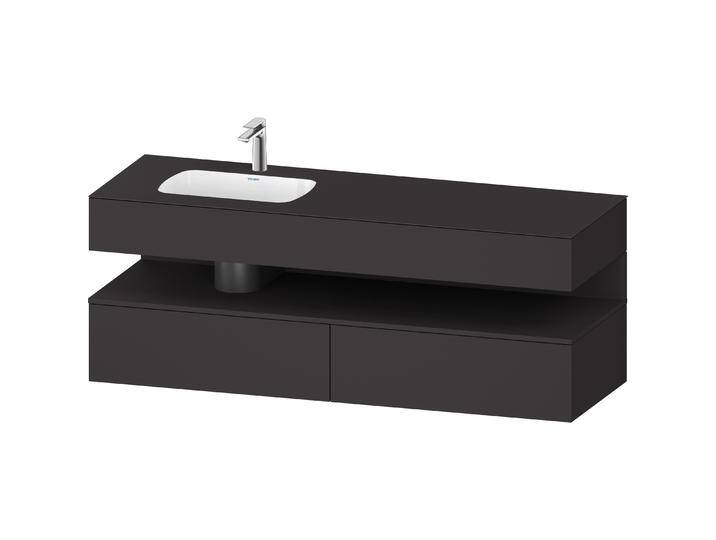 Duravit, Badmöbelset, Qatego Einbauwaschtisch mit Konsolenwaschtischunterbau, 1600x550x600mm, Nische Graphit Super von DURAVIT