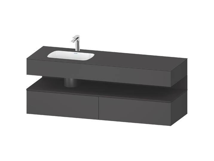 Duravit, Badmöbelset, Qatego Einbauwaschtisch mit Konsolenwaschtischunterbau, 1600x550x600mm, Nische Graphit Super von DURAVIT