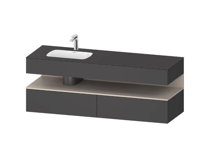 Duravit, Badmöbelset, Qatego Einbauwaschtisch mit Konsolenwaschtischunterbau, 1600x550x600mm, Nische Taupe Matt, B von DURAVIT