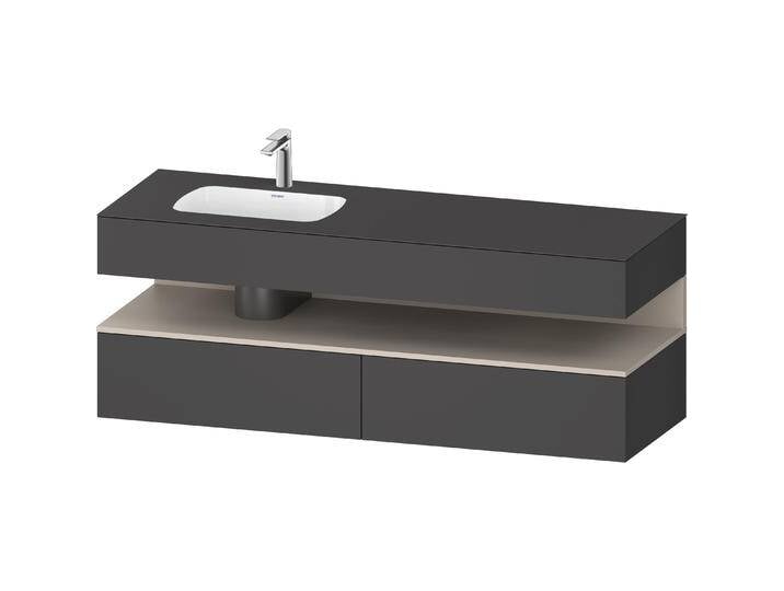 Duravit, Badmöbelset, Qatego Einbauwaschtisch mit Konsolenwaschtischunterbau, 1600x550x600mm, Nische Taupe Matt, B von DURAVIT