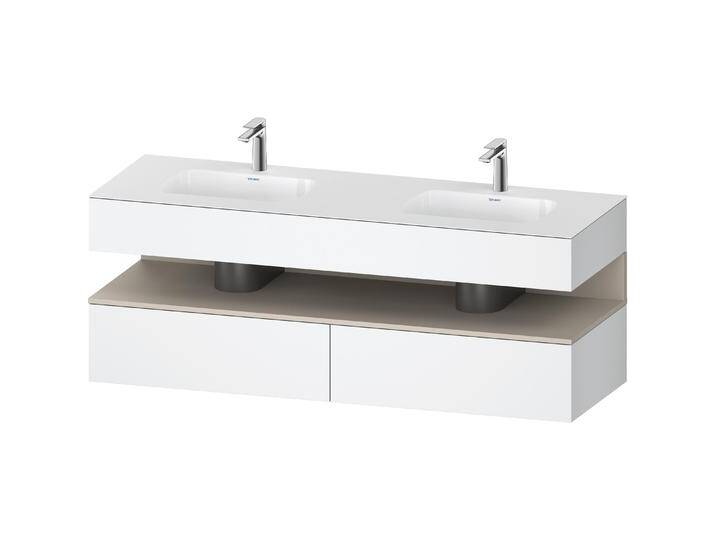 Duravit, Badmöbelset, Qatego Einbauwaschtisch mit Konsolenwaschtischunterbau, 1600x550x600mm, Nische Taupe Superma von DURAVIT