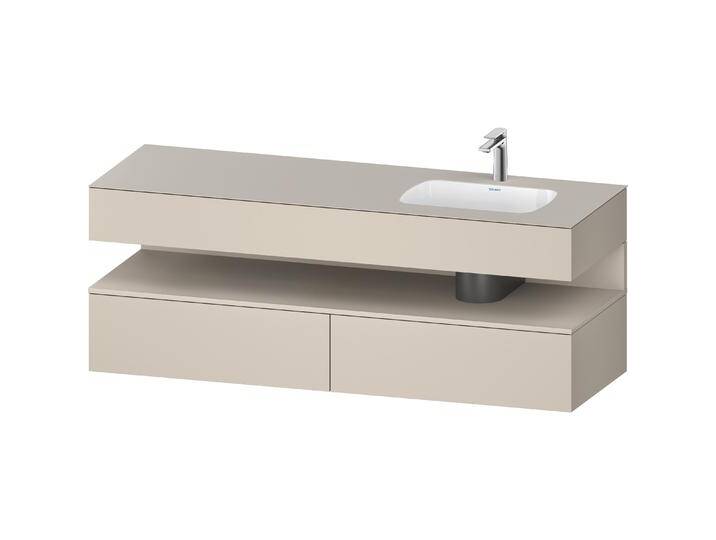 Duravit, Badmöbelset, Qatego Einbauwaschtisch mit Konsolenwaschtischunterbau, 1600x550x600mm, Nische Taupe Superma von DURAVIT