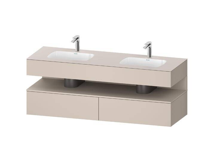 Duravit, Badmöbelset, Qatego Einbauwaschtisch mit Konsolenwaschtischunterbau, 1600x550x600mm, Nische Taupe Superma von DURAVIT