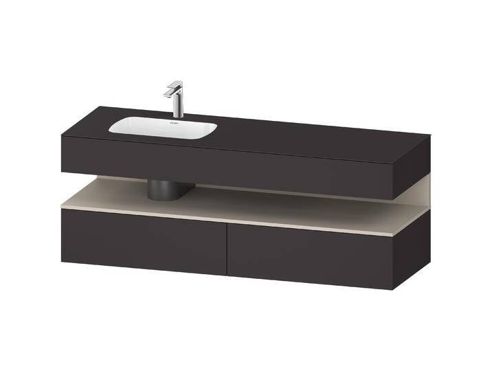 Duravit, Badmöbelset, Qatego Einbauwaschtisch mit Konsolenwaschtischunterbau, 1600x550x600mm, Nische Taupe Superma von DURAVIT