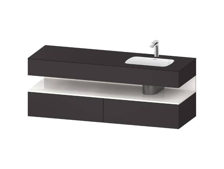 Duravit, Badmöbelset, Qatego Einbauwaschtisch mit Konsolenwaschtischunterbau, 1600x550x600mm, Nische Weiss Hochgla von DURAVIT