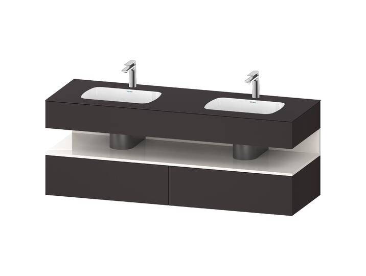 Duravit, Badmöbelset, Qatego Einbauwaschtisch mit Konsolenwaschtischunterbau, 1600x550x600mm, Nische Weiss Hochgla von DURAVIT