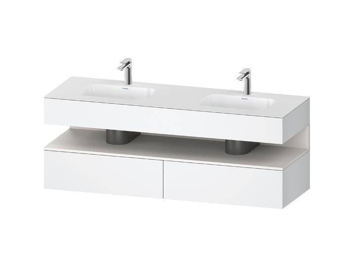 Duravit, Badmöbelset, Qatego Einbauwaschtisch mit Konsolenwaschtischunterbau, 1600x550x600mm, Nische Weiss Superma von DURAVIT