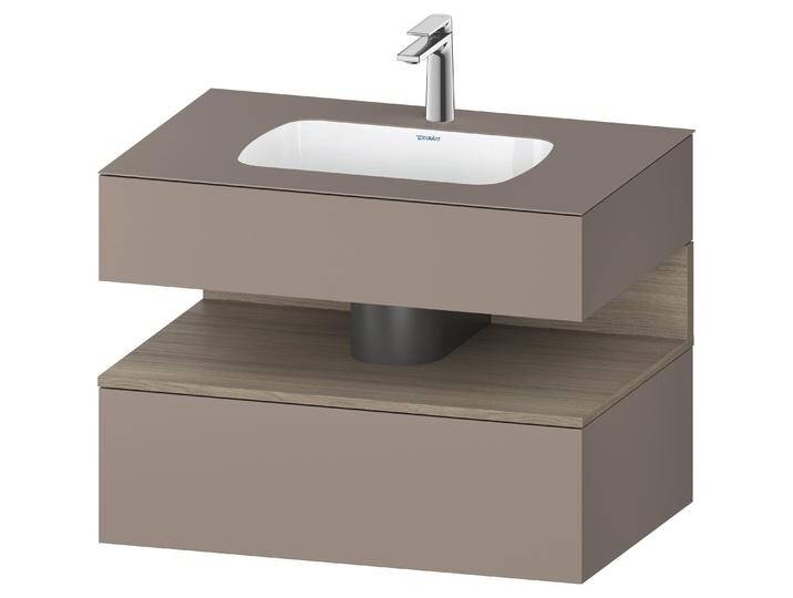 Duravit, Badmöbelset, Qatego Einbauwaschtisch mit Konsolenwaschtischunterbau, 800x550x600mm, Nische Eiche Terra von DURAVIT
