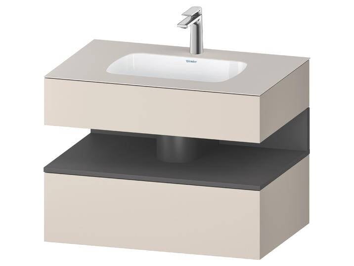 Duravit, Badmöbelset, Qatego Einbauwaschtisch mit Konsolenwaschtischunterbau, 800x550x600mm, Nische Graphit Matt von DURAVIT