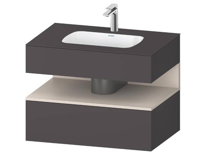 Duravit, Badmöbelset, Qatego Einbauwaschtisch mit Konsolenwaschtischunterbau, 800x550x600mm, Nische Taupe Matt von DURAVIT