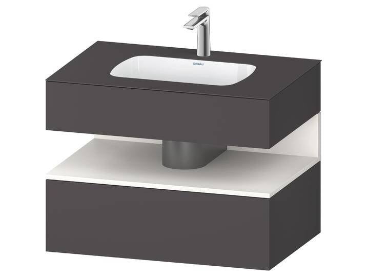 Duravit, Badmöbelset, Qatego Einbauwaschtisch mit Konsolenwaschtischunterbau, 800x550x600mm, Nische Weiss Supermat von DURAVIT