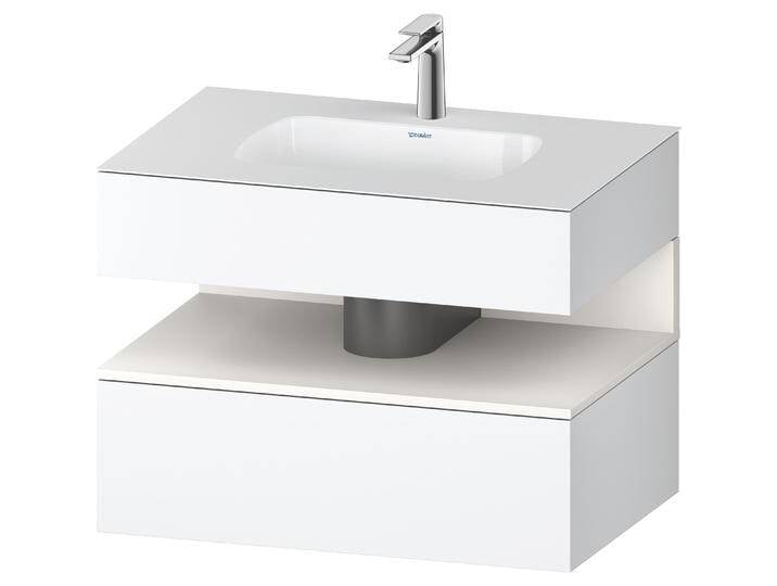 Duravit, Badmöbelset, Qatego Einbauwaschtisch mit Konsolenwaschtischunterbau, 800x550x600mm, Nische Weiss Supermat von DURAVIT