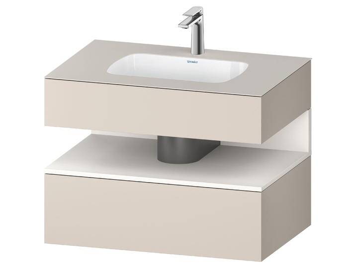 Duravit, Badmöbelset, Qatego Einbauwaschtisch mit Konsolenwaschtischunterbau, 800x550x600mm, Nische Weiss Supermat von DURAVIT