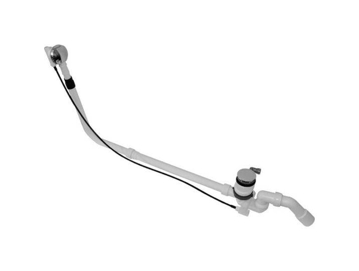 Duravit, Siphon, Ab-/Überlaufgarnitur QUADROVAL mit Bodenzulauf, lang chrom (Überlaufgarnitur, 1/2 ) von DURAVIT