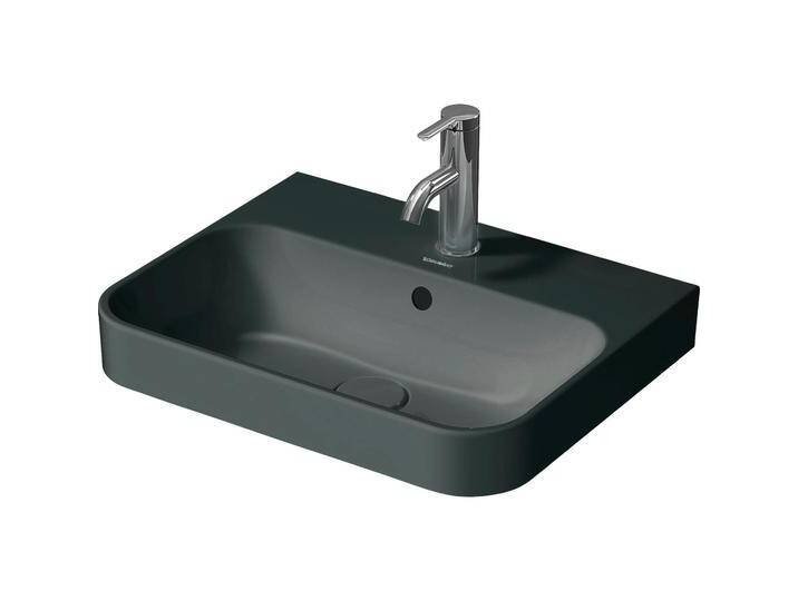 Duravit, Waschbecken, Aufsatzbecken HAPPY D.2 PLUS m ÜL m HLB 500x400mm 1 HL anthr matt WG (400 mm, 500 mm) von DURAVIT