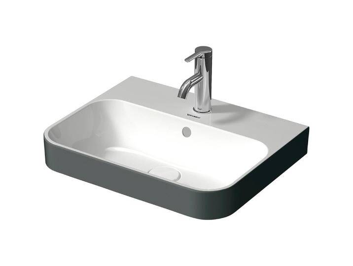 Duravit, Waschbecken, Aufsatzbecken HAPPY D.2 PLUS m ÜL m HLB 500x400mm 1 HL weiss/anthrazit (400 mm, 500 mm) von DURAVIT