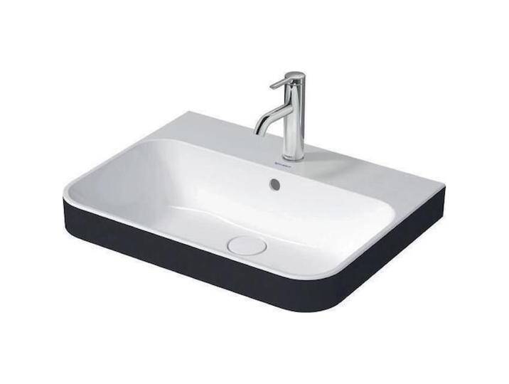 Duravit, Waschbecken, Aufsatzbecken HAPPY D.2 PLUS m ÜL m HLB 600x460mm 1 HL anthr matt WG (460 mm, 600 mm) von DURAVIT