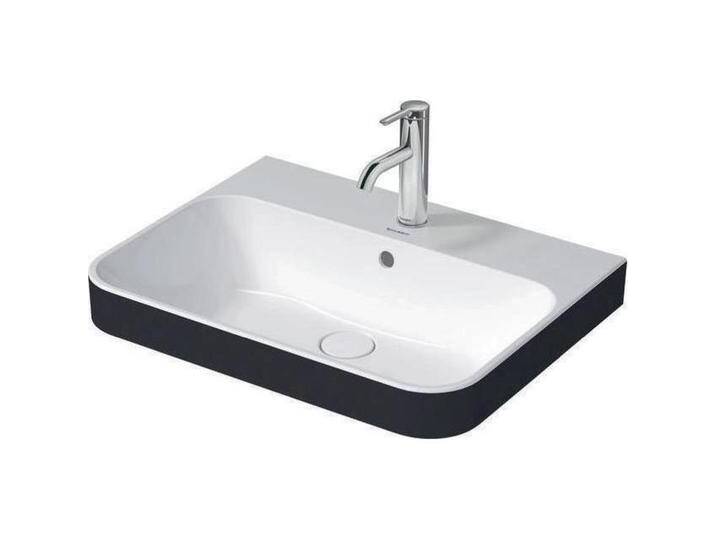 Duravit, Waschbecken, Aufsatzbecken HAPPY D.2 PLUS m ÜL m HLB 600x460mm 1 HL anthrazit matt (460 mm, 600 mm) von DURAVIT