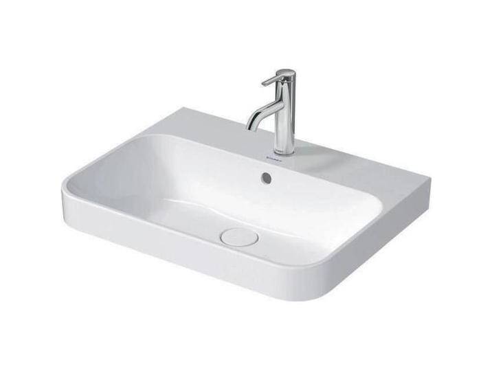 Duravit, Waschbecken, Aufsatzbecken HAPPY D.2 PLUS m ÜL m HLB 600x460mm o HL weiss/anthrazit (460 mm, 600 mm) von DURAVIT
