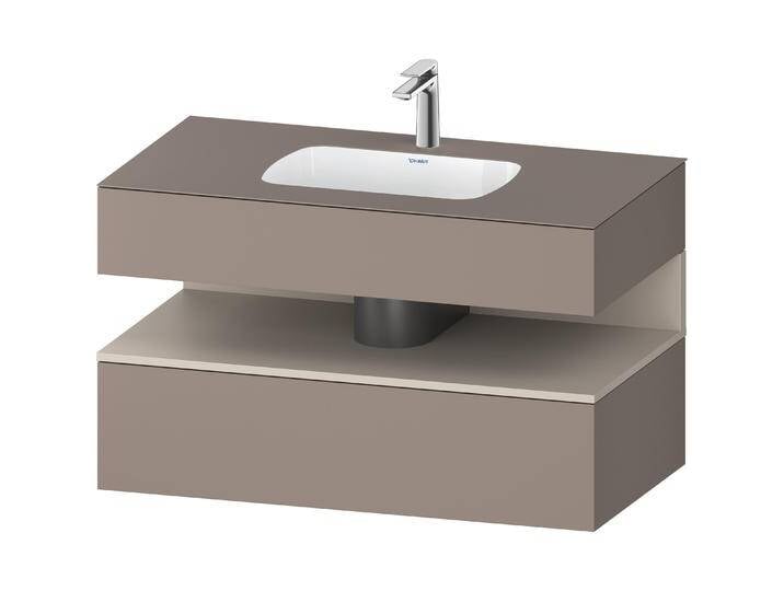 Duravit, Waschbecken, Qatego Einbauwaschtisch mit Konsolenwaschtischunterbau, 1000x550x600mm, Nische Taupe Matt (550 mm, 1000 mm) von DURAVIT
