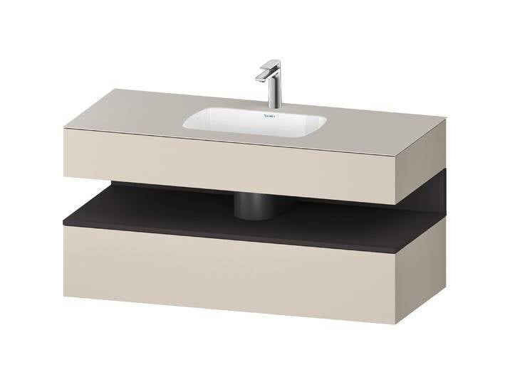 Duravit, Waschbecken, Qatego Einbauwaschtisch mit Konsolenwaschtischunterbau, 1200x550x600mm, Nische Graphit Super (550 mm, 1200 mm) von DURAVIT
