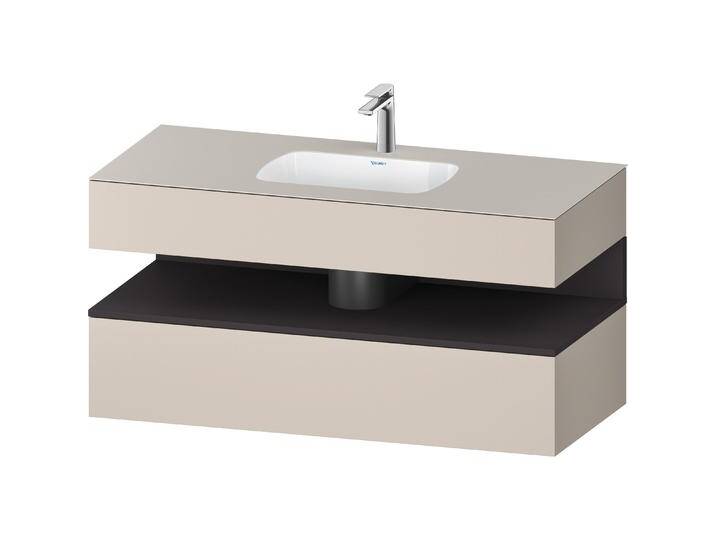 Duravit, Waschbecken, Qatego Einbauwaschtisch mit Konsolenwaschtischunterbau, 1200x550x600mm, Nische Graphit Super (550 mm, 1200 mm) von DURAVIT