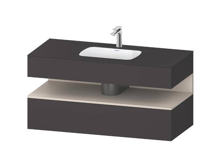 Duravit, Waschbecken, Qatego Einbauwaschtisch mit Konsolenwaschtischunterbau, 1200x550x600mm, Nische Taupe Matt (550 mm, 1200 mm) von DURAVIT