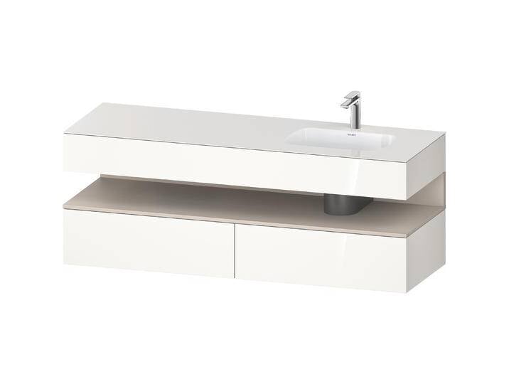 Duravit, Waschbecken, Qatego Einbauwaschtisch mit Konsolenwaschtischunterbau, 1600x550x600mm, Nische Taupe Matt, B (550 mm, 1600 mm) von DURAVIT