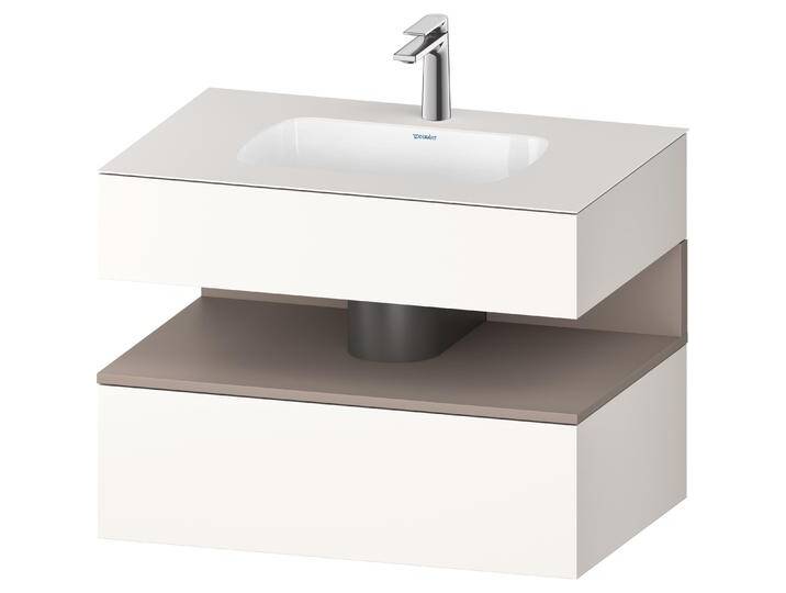 Duravit, Waschbecken, Qatego Einbauwaschtisch mit Konsolenwaschtischunterbau, 800x550x600mm, Nische Basalt Matt (550 mm, 800 mm) von DURAVIT